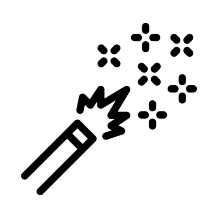 firework burning icon vector. firework burning sign. isolated contour symbol illustrationのイラスト素材