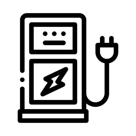 electro car charge station icon vector. electro car charge station sign. isolated contour symbol illustrationのイラスト素材