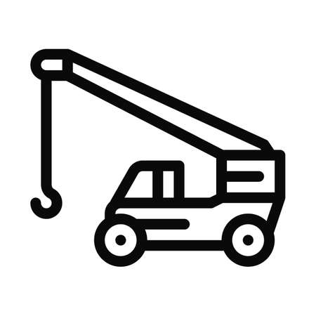 machinery crane icon vector. machinery crane sign. isolated contour symbol illustrationのイラスト素材