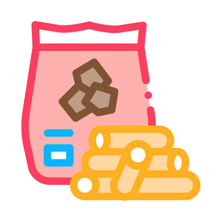 wooden sticks for bbq icon vector. wooden sticks for bbq sign. color symbol illustrationのイラスト素材