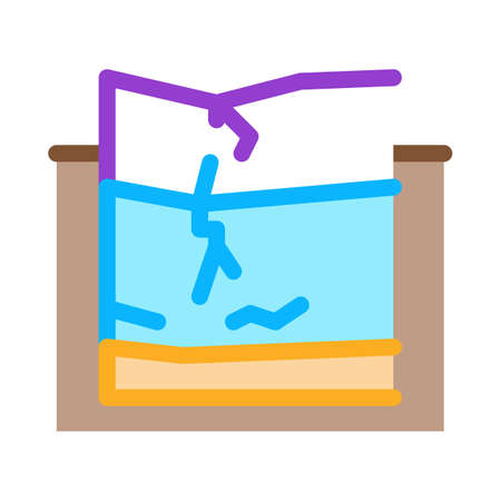 cracked foundation icon vector. cracked foundation sign. color symbol illustrationのイラスト素材