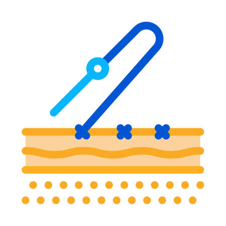 stitching of surgical incision icon vector. stitching of surgical incision sign. color symbol illustrationのイラスト素材