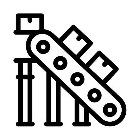 manufacturing conveyor belt icon vector. manufacturing conveyor belt sign. isolated contour symbol illustrationのイラスト素材
