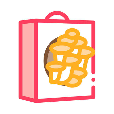 mushroom farm home growing kit icon vector. mushroom farm home growing kit sign. color symbol illustrationのイラスト素材