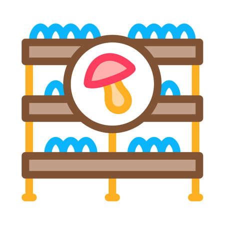 mushroom farm storage icon vector. mushroom farm storage sign. color symbol illustrationのイラスト素材