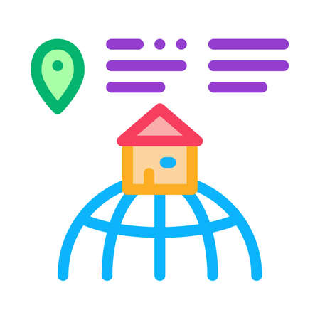 house location icon vector. house location sign. color symbol illustrationのイラスト素材