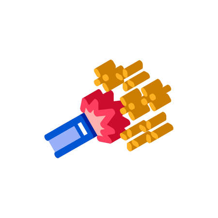 firework burning icon vector. isometric firework burning sign. color isolated symbol illustrationのイラスト素材