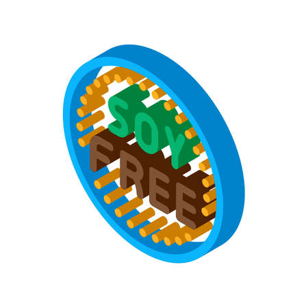 soy free sign icon vector. isometric soy free sign sign. color isolated symbol illustrationのイラスト素材