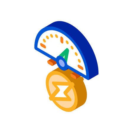 electro car charge sensor icon vector. isometric electro car charge sensor sign. color isolated symbol illustrationのイラスト素材