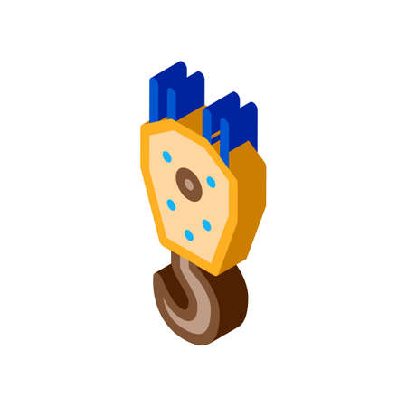 crane hook for lifting icon vector. isometric crane hook for lifting sign. color isolated symbol illustrationのイラスト素材