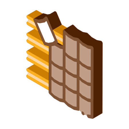roof ceramic tile icon vector. isometric roof ceramic tile sign. color isolated symbol illustrationのイラスト素材