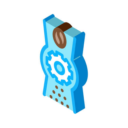 coffee grinder mechanism icon vector. isometric coffee grinder mechanism sign. color isolated symbol illustrationのイラスト素材