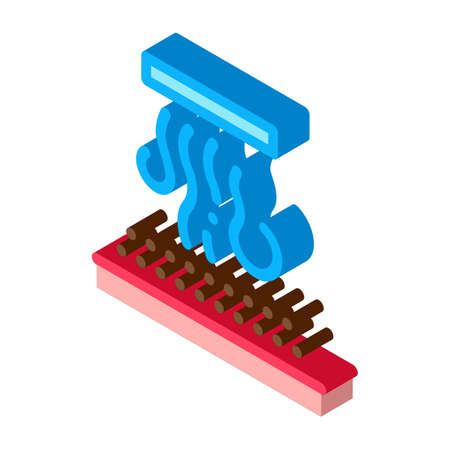 coffee with steam icon vector. isometric coffee with steam sign. color isolated symbol illustrationのイラスト素材