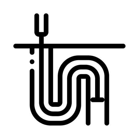 drain pipe cleaning equipment icon vector. drain pipe cleaning equipment sign. isolated contour symbol illustrationのイラスト素材