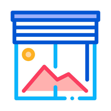 office window icon vector. office window sign. color symbol illustrationのイラスト素材