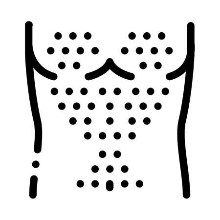 hairy chest icon vector. hairy chest sign. isolated contour symbol illustrationのイラスト素材