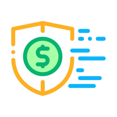 finance protection insurance icon vector. finance protection insurance sign. color symbol illustrationのイラスト素材