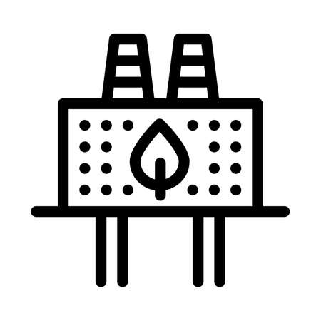 ecology clean factory icon vector. ecology clean factory sign. isolated contour symbol illustrationのイラスト素材