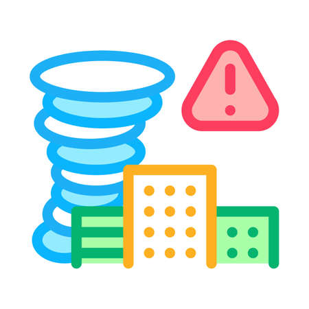 tornado city icon vector. tornado city sign. isolated contour symbol illustrationのイラスト素材