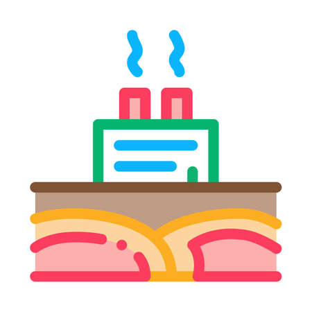 geothermal energy power plant icon vector. geothermal energy power plant sign. isolated contour symbol illustrationのイラスト素材