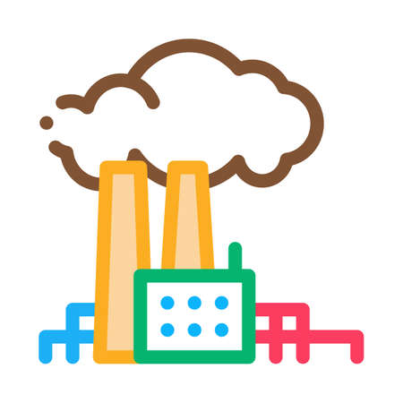 power factory icon vector. power factory sign. isolated contour symbol illustrationのイラスト素材