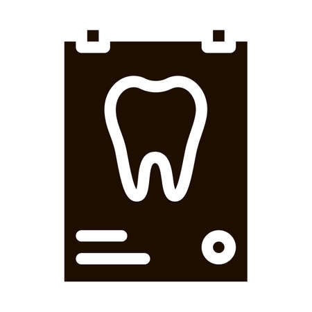 Dental X-ray Image Stomatology Vector Sign Icon . Stomatology Dentist Equipment And Device Pictogram. Medical Healthcare And Treatment Therapy Monochrome Illustrationのイラスト素材