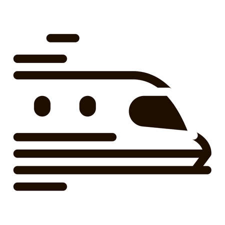 Public Transport Train Vector Sign Icon. Long-distance Fast-moving Train Urban Passenger Transport Pictogram. City Transportation Passage Service Contour Monochrome Illustrationのイラスト素材