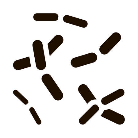 Biology Micro Bacteria Vector Sign Icon. Unhealthy Organism Bacteria Pandemic Pictogram. Chemical Microbe Type Infection Microorganism Bacteriology Contour Monochrome Illustrationのイラスト素材