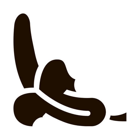 Healthy Food Fruit Banana Vector Icon. Bio Eco Sweet Ripe Peeled Banana Pictogram. Organic Healthcare Vitamin Delicious Diet Nutrition Monochrome Illustrationのイラスト素材