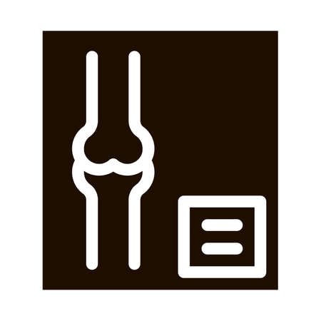 Bone X-ray Image Of Human Joints Orthopedic glyph icon . Orthopedic And Trauma Rehabilitation, Belt And Walkers Pictogram. Medical Rehab Goods Monochrome Illustrationのイラスト素材