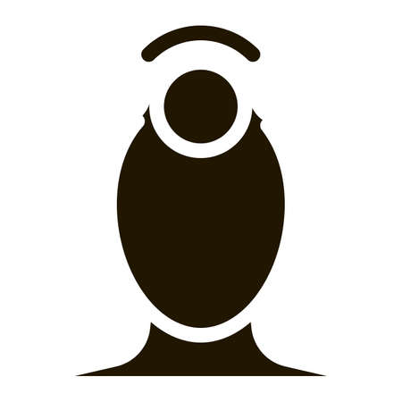 Hypertension Human Head Silhouette glyph icon . Tension And Cluster, Migraine And Stress Symptom Pictogram. Human Head Healthcare Monochrome Illustrationのイラスト素材