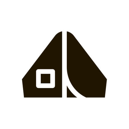 Camping Tent Alpinism Sport Equipment glyph icon . Compass, Mountain Direction And Burner Mountaineering Alpinism Equipment Pictogram. Contour Illustrationのイラスト素材