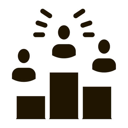 Winners Podium Human Talent Icon Vector . Contour Illustrationのイラスト素材