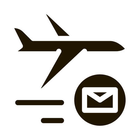 Airplane Delivery Postal Transportation Company Icon Vector . Contour Illustrationのイラスト素材