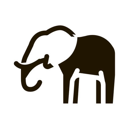 Elephant glyph icon vector. Elephant Sign. isolated symbol illustrationのイラスト素材
