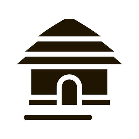 Safari House glyph icon vector. Safari House Sign. isolated symbol illustrationのイラスト素材