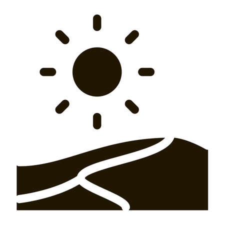 Desert glyph icon vector. Desert Sign. isolated symbol illustrationのイラスト素材