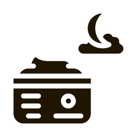 Night Cream glyph icon vector. Night Cream Sign. isolated symbol illustrationのイラスト素材