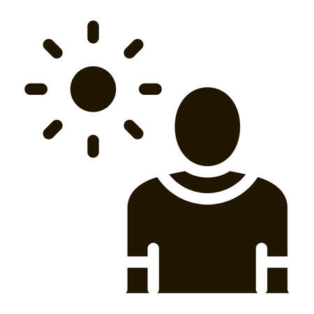 Sun Exposure for Man glyph icon vector. Sun Exposure for Man Sign. isolated symbol illustrationのイラスト素材