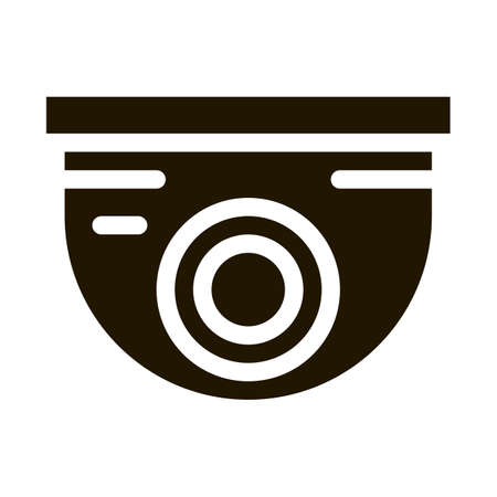 Security Surveillance Camera glyph icon vector. Security Surveillance Camera Sign. isolated symbol illustrationのイラスト素材