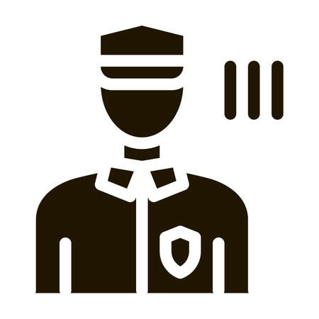 Policeman Control Security glyph icon vector. Policeman Control Security Sign. isolated symbol illustrationのイラスト素材