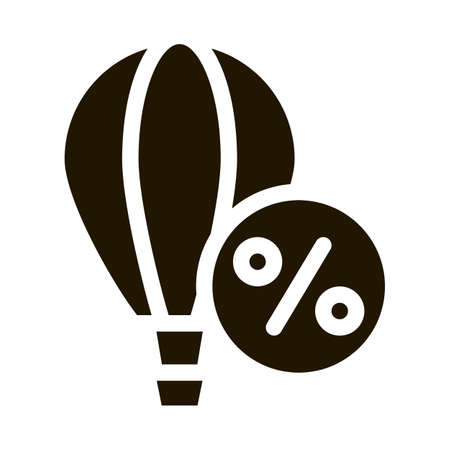 Travel Air Balloon glyph icon vector. Travel Air Balloon Sign. isolated symbol illustrationのイラスト素材
