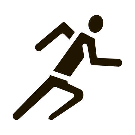 Runner Athlete in Action glyph icon vector. Runner Athlete in Action Sign. isolated symbol illustrationのイラスト素材