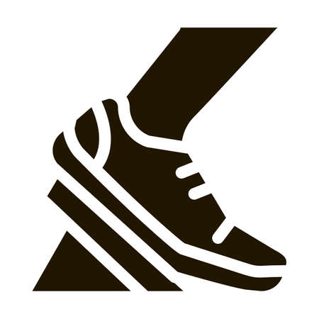 Pads Running from Low Start glyph icon vector. Pads Running from Low Start Sign. isolated symbol illustrationのイラスト素材