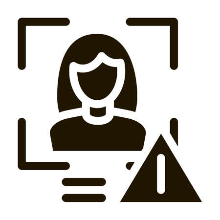 Identity Alert Woman glyph icon vector. Identity Alert Woman Sign. isolated symbol illustrationのイラスト素材