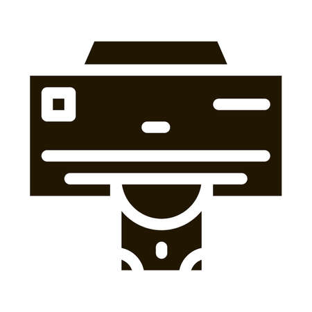 Money Issuing Printer glyph icon vector. Money Issuing Printer Sign. isolated symbol illustrationのイラスト素材