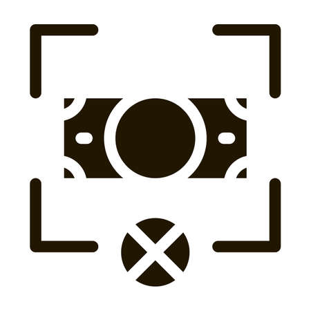 Fake Banknote Orientation glyph icon vector. Fake Banknote Orientation Sign. isolated symbol illustrationのイラスト素材
