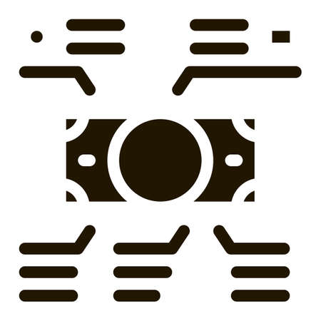 Elements Of Cash Banknotes glyph icon vector. Elements Of Cash Banknotes Sign. isolated symbol illustrationのイラスト素材