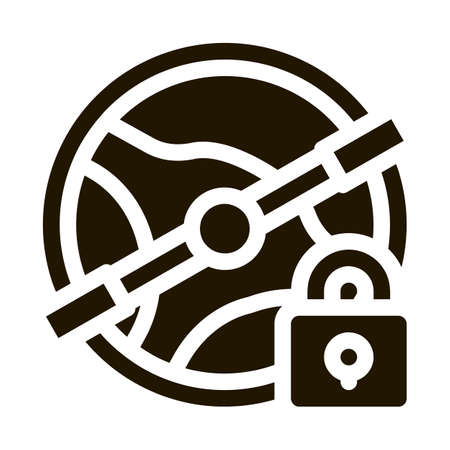 Driving Prohibition Concept glyph icon vector. Driving Prohibition Concept Sign. isolated symbol illustrationのイラスト素材