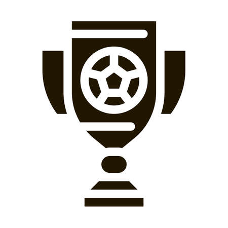 Football Champion Cup glyph icon vector. Football Champion Cup Sign. isolated symbol illustrationのイラスト素材